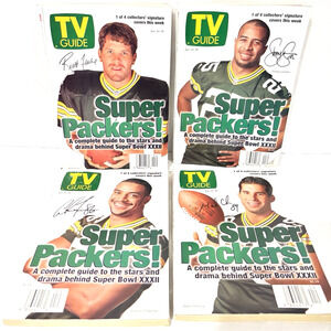 Brett Favre 1998 Green Bay Packers TV Guide Lot Of 4 Chmura Freeman Levens
